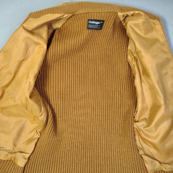 VINTAGE Challenger Jacket Suede Knit Cardigan Sweater Western Large (42-44) - Picture 4 of 8